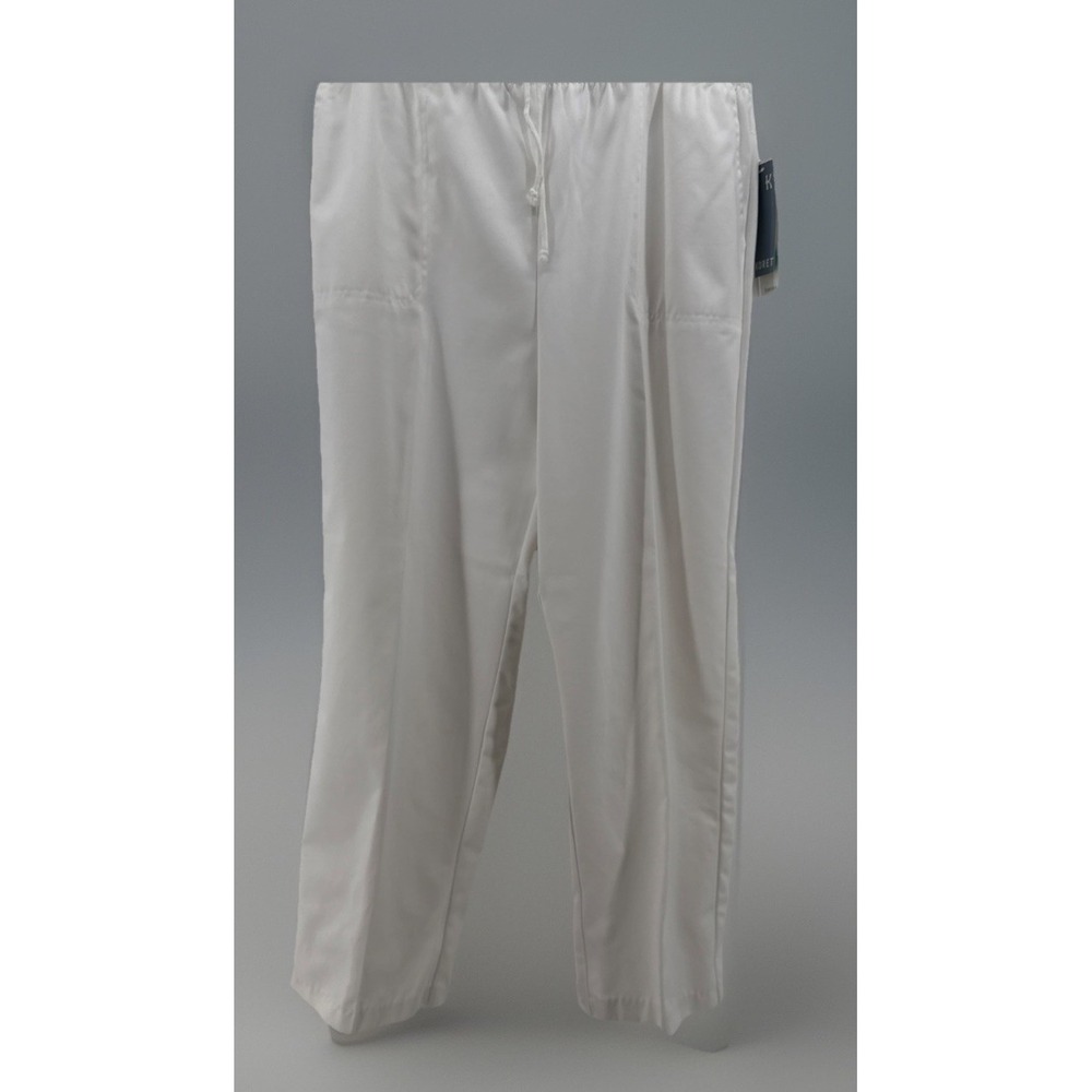 Vntg Koret Francisca Basic Polyester / Cotton Pull-On Pants Women's White 16